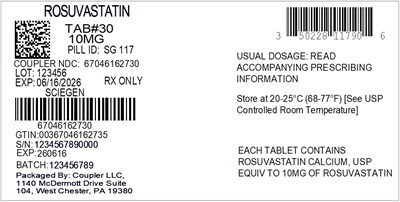 Label (50228 117 90 Rosuvastatin 10mg 67046 1627 30)
